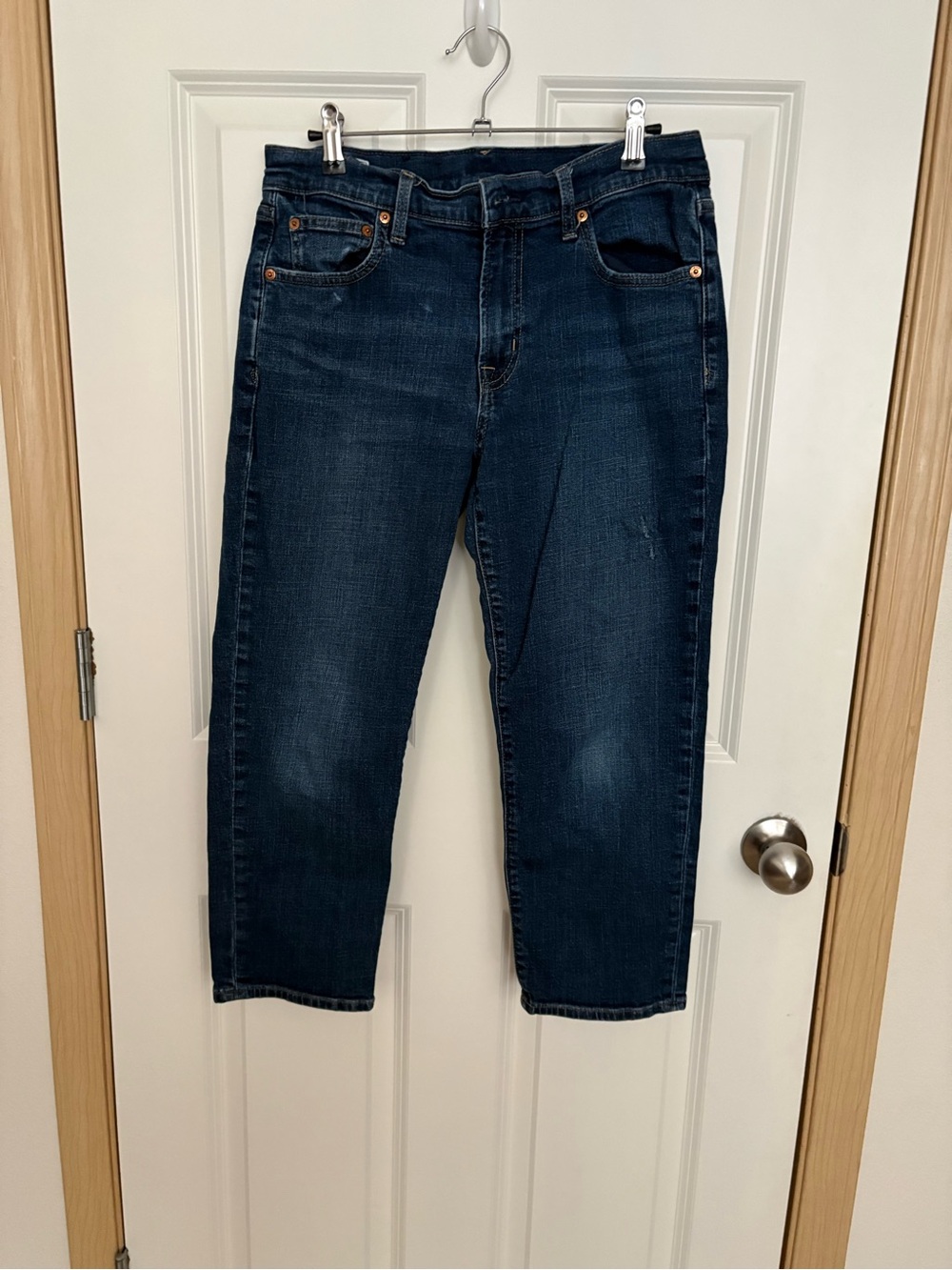 GAP Women's Dark Blue Cropped Ankle Jeans